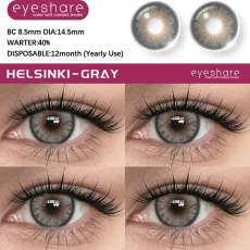 Eyeshare Helsinki Gray - Natural Blakish Eyes Color Contact Lens