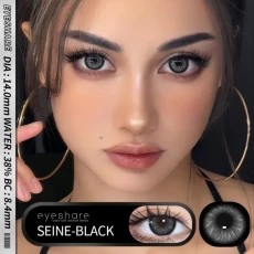 Eyeshare Seine Black Prescription Contact Lenses