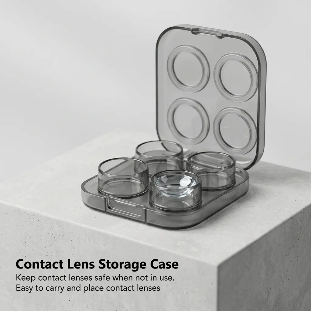 Dual Pair Contact Lens Travel Kit (2 Pair) – Portable Storage Case with Tweezers & Applicator